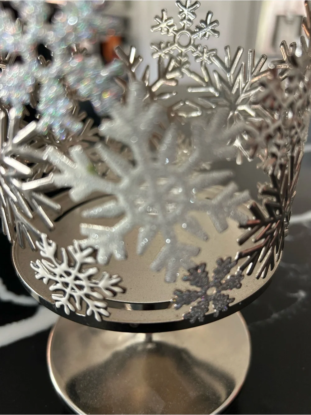 Bath & Body Works Silver Snowflake Candle Holder